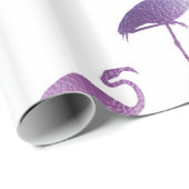 Green Blue Lila Flamingo Watercolor Tropical Geschenkpapier (Rolleneckpunkt)