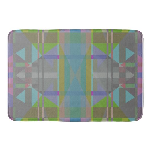 Green Blue Lila Geometric Badematte (Vorderseite)