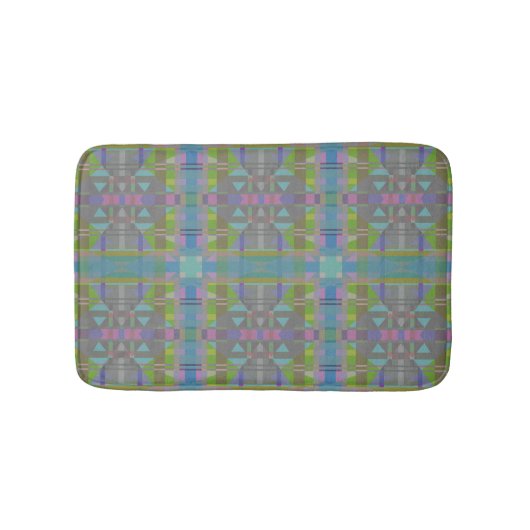 Green Blue Lila Geometric Badematte (Vorderseite)
