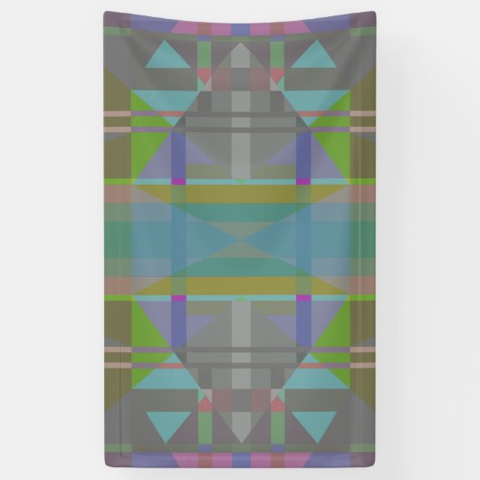 Green Blue Lila Geometric Banner (Vertikal)