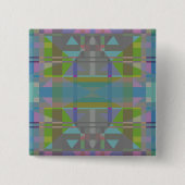Green Blue Lila Geometric Button (Vorderseite)