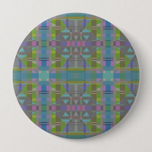 Green Blue Lila Geometric Button (Vorderseite)