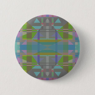 Green Blue Lila Geometric Button