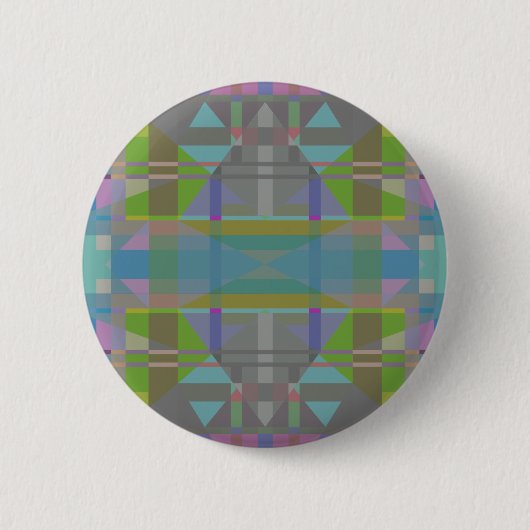 Green Blue Lila Geometric Button (Vorderseite)