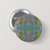 Green Blue Lila Geometric Button (Vorne & Hinten)
