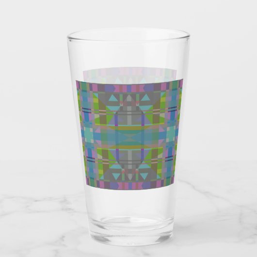 Green Blue Lila Geometric Glas (Vorderseite)