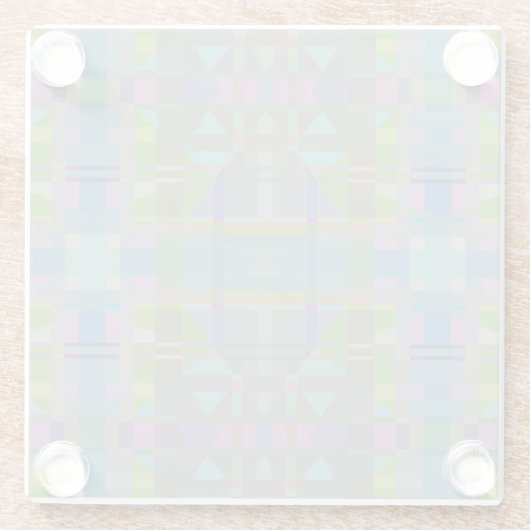 Green Blue Lila Geometric Glasuntersetzer (Rückseite)