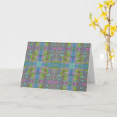 Green Blue Lila Geometric Karte (Gelbe Blume)