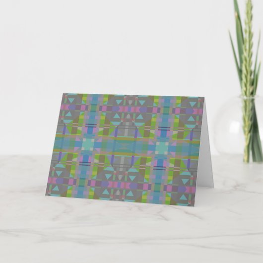 Green Blue Lila Geometric Karte (Vorderseite)