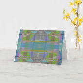 Green Blue Lila Geometric Karte (Gelbe Blume)