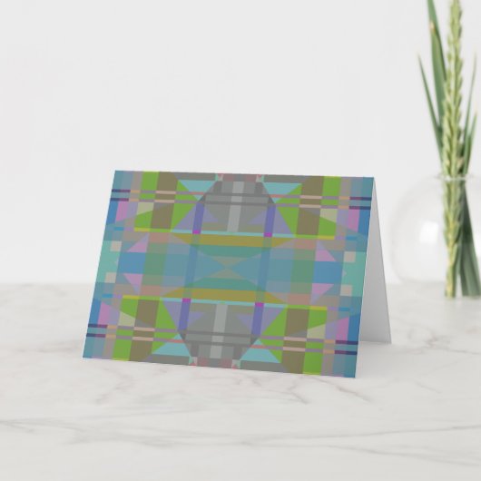 Green Blue Lila Geometric Karte (Vorderseite)