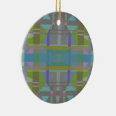 Green Blue Lila Geometric Keramik Ornament (Rechts)
