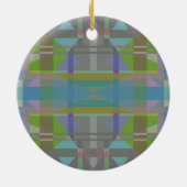 Green Blue Lila Geometric Keramik Ornament (Hinten)