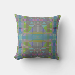 Green Blue Lila Geometric Kissen