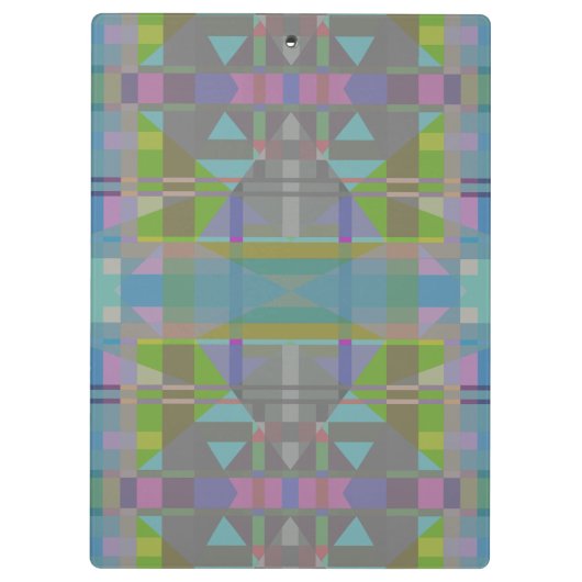 Green Blue Lila Geometric Klemmbrett (Rückseite)