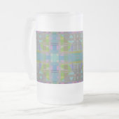 Green Blue Lila Geometric Mattglas Bierglas (Vorderseite Links)
