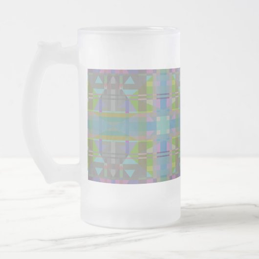 Green Blue Lila Geometric Mattglas Bierglas (Links)