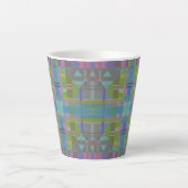 Green Blue Lila Geometric Milchtasse (Vorderseite)