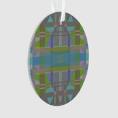 Green Blue Lila Geometric Ornament (Vorderseite)