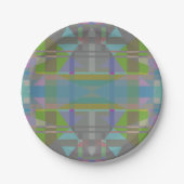 Green Blue Lila Geometric Pappteller (Vorderseite)