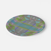 Green Blue Lila Geometric Pappteller (Schrägansicht)