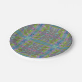 Green Blue Lila Geometric Pappteller (Schrägansicht)