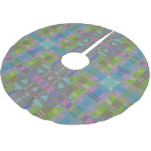 Green Blue Lila Geometric Polyester Weihnachtsbaumdecke (Schrägansicht)