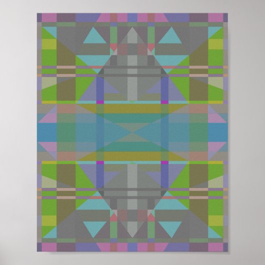 Green Blue Lila Geometric Poster (Vorne)