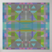 Green Blue Lila Geometric Poster (Vorne)