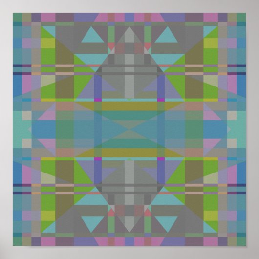 Green Blue Lila Geometric Poster (Vorne)