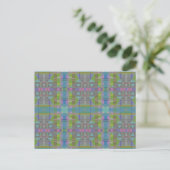 Green Blue Lila Geometric Postkarte (Stehend Vorderseite)