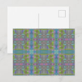 Green Blue Lila Geometric Postkarte (Vorne/Hinten)