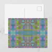 Green Blue Lila Geometric Postkarte (Vorne/Hinten)