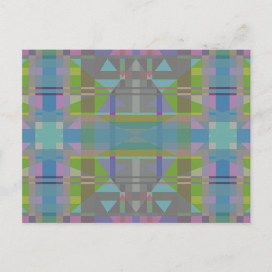 Green Blue Lila Geometric Postkarte (Vorderseite)