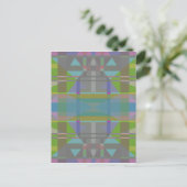 Green Blue Lila Geometric Postkarte (Stehend Vorderseite)