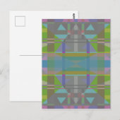 Green Blue Lila Geometric Postkarte (Vorne/Hinten)