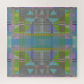 Green Blue Lila Geometric Puzzle (Vertikal)