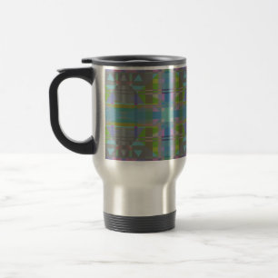 Green Blue Lila Geometric Reisebecher