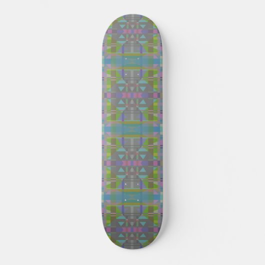 Green Blue Lila Geometric Skateboard (Vorderseite)