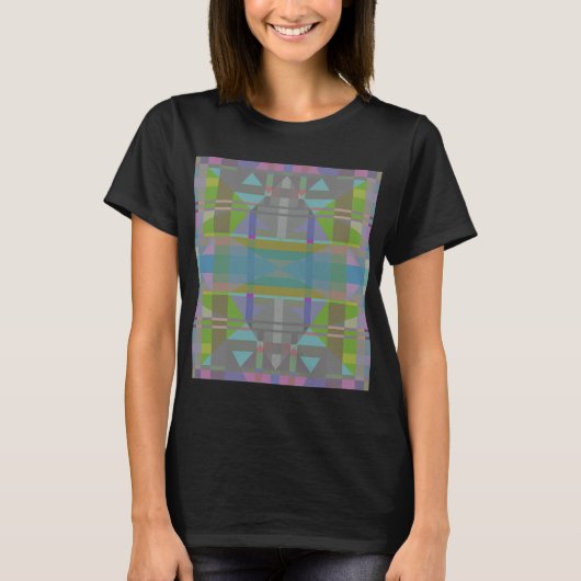 Green Blue Lila Geometric T-Shirt (Vorderseite)