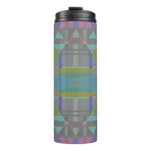 Green Blue Lila Geometric Thermosbecher