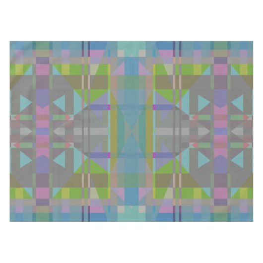 Green Blue Lila Geometric Tischdecke (Vorderseite (Horizontal))