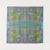 Green Blue Lila Geometric Wandteppich (Vorderseite)