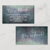 Green Blue Lila Grunge "We ve Moved" Begleitkarte (Vorne/Hinten)