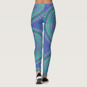 Green Blue Lila Mandala Design Leggings (Rückseite)