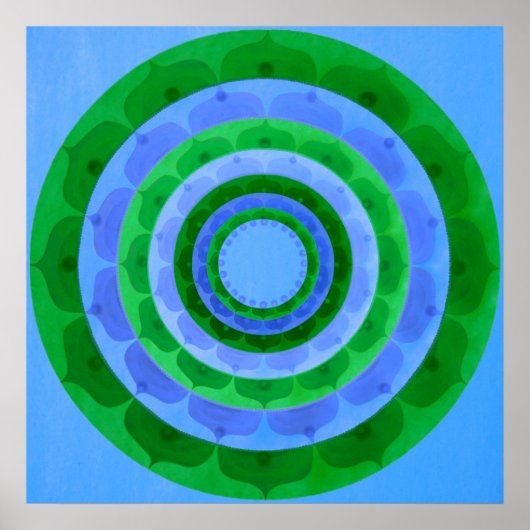 Green Blue Mandala Poster (Vorne)