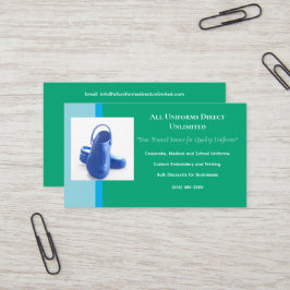 Green Blue Medical Clogs Uniform Visitenkarte