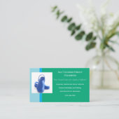Green Blue Medical Clogs Uniform Visitenkarte (Stehend Vorderseite)