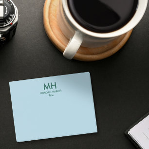 Green Blue Minimal Clean Initials Post-it Klebezettel