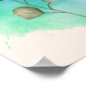 Green & Blue Minimalistisch Blätter Poster (Ecke)